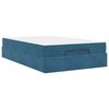 vidaXL Cadre de lit avec matelas avec matelas 2 pcs Bleu Velours