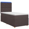 vidaXL Lit boxspring avec matelas Marron fonc&eacute; 80 x 200 cm Tissu