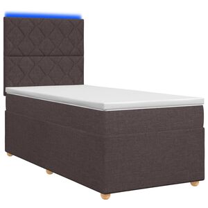 vidaXL Lit boxspring avec matelas Marron fonc&eacute; 80 x 200 cm Tissu