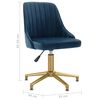 vidaXL Chaises pivotantes à manger lot de 4 bleu velours