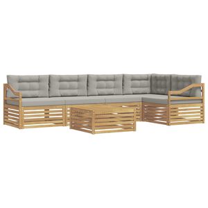 vidaXL Ensemble de canap&eacute;s d'ext&eacute;rieur 6 pc Blanc et gris clair
