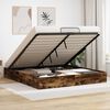 vidaXL Cadre de lit ottoman avec stockage Ch&ecirc;ne Fum&eacute; 203 x 160 x 25 cm