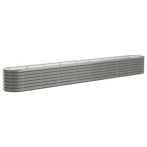 vidaXL Lit sur&eacute;lev&eacute; de jardin Acier galvanis&eacute; 332x40x36 cm gris
