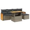 vidaXL Salon de jardin 6 pcs avec coussins gris r&eacute;sine tress&eacute;e