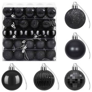 vidaXL Ensemble de boules de No&euml;l 100 pc Noir 4 cm Polystyr&egrave;ne