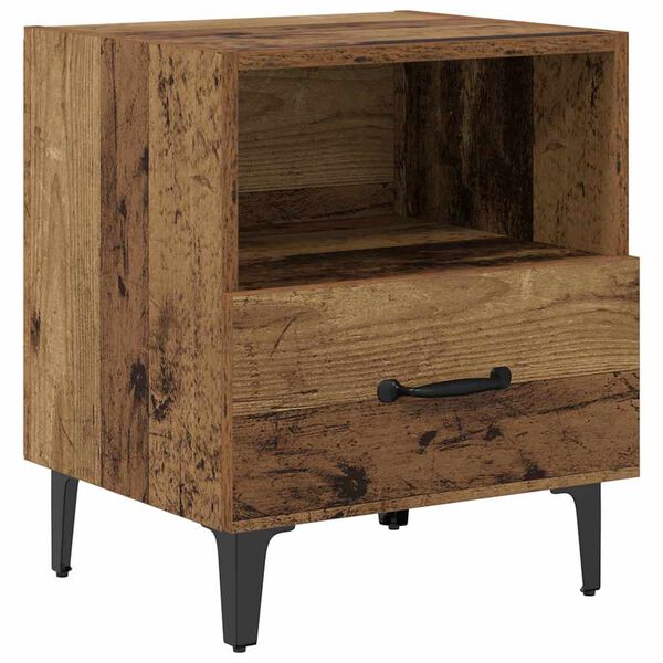 vidaXL Cabinet de chevet avec tiroir Bois ancien 40 x 35 x 47,5 cm