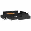 vidaXL Ensemble de canap&eacute; de jardin 13 pc Noir polyrotin