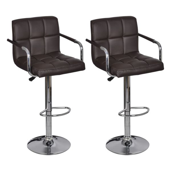vidaXL Tabourets de bar lot de 2 marron similicuir
