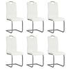 vidaXL Chaises &agrave; manger cantilever lot de 6 blanc similicuir