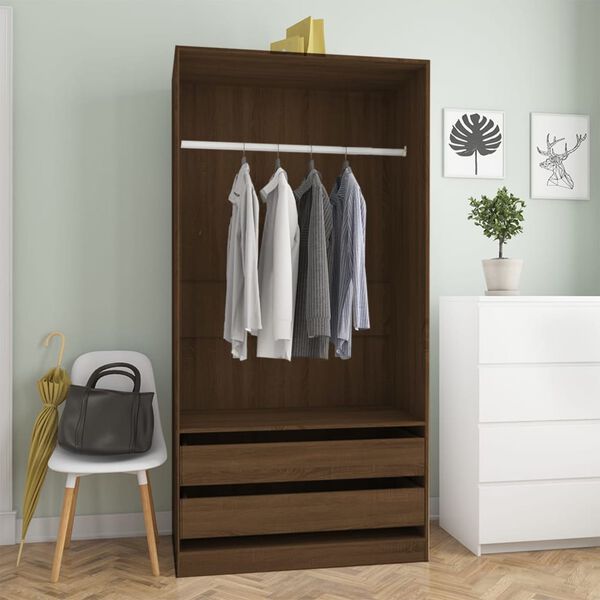 vidaXL Garde-robe Chêne marron 100x50x200 cm Bois d'ingénierie