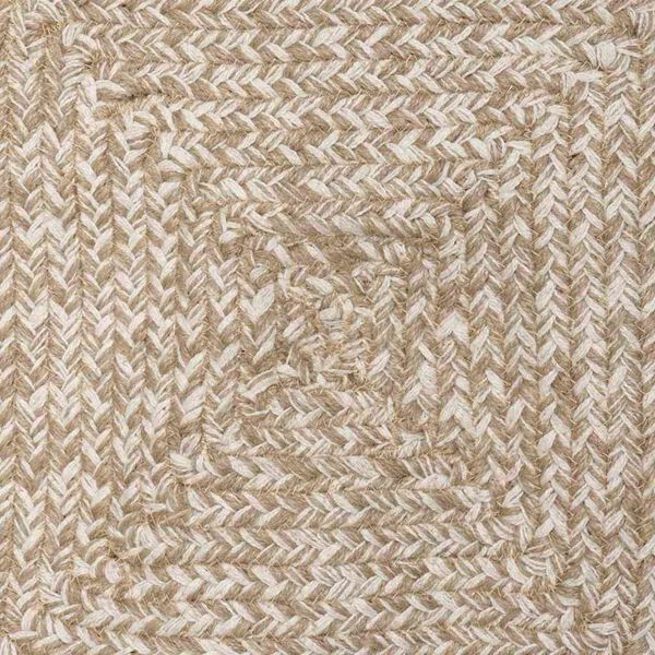 vidaXL Tapis de surface Carr&eacute; Naturel et Blanc 240 x 240 cm Jute