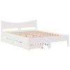 vidaXL Cadre de lit avec tiroirs blanc 140x200 cm bois de pin massif