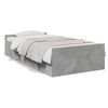 vidaXL Cadre de lit avec tiroirs sans matelas gris b&eacute;ton 75x190 cm
