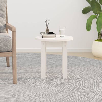 vidaXL Table basse Blanc Ø 35x35 cm Bois massif de pin