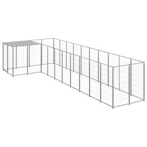 vidaXL Chenil Argent&eacute; 7,26 m&sup2; Acier