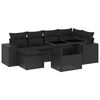 vidaXL Salon de jardin 7 pcs avec coussins noir r&eacute;sine tress&eacute;e