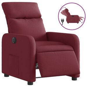 vidaXL Fauteuil inclinable &eacute;lectrique Rouge bordeaux Tissu