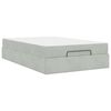 vidaXL Cadre de lit avec matelas avec matelas 2 pcs Gris clair Velours
