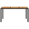 vidaXL Table de jardin et dessus en bois d'acacia noir r&eacute;sine tress&eacute;e
