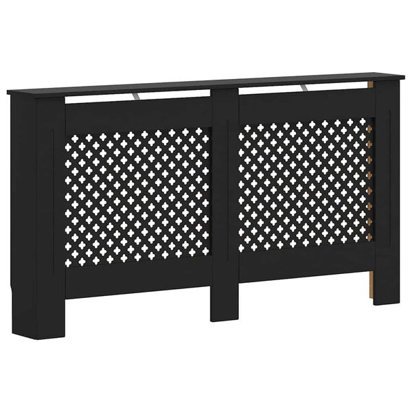 vidaXL Cache-radiateur noir 152x19x81,5 cm MDF