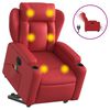 vidaXL Fauteuil inclinable de massage &eacute;lectrique rouge similicuir