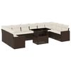 vidaXL Salon de jardin et coussins 11 pcs marron r&eacute;sine tress&eacute;e