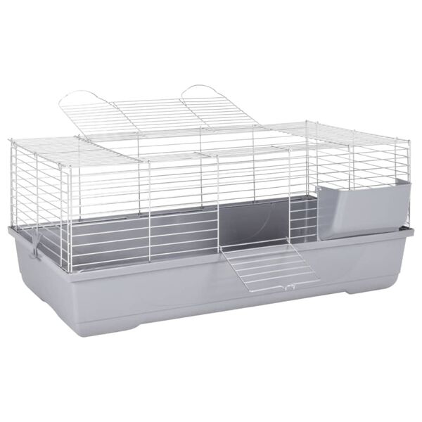 vidaXL Cage pour petits animaux gris 100x53x46 cm PP et métal