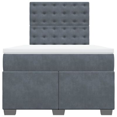 vidaXL Sommier à lattes de lit et matelas gris foncé 120x190cm velours