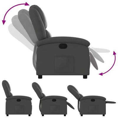 vidaXL Fauteuil inclinable gris cuir véritable