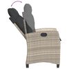 vidaXL Chaise inclinable de jardin coussins gris clair r&eacute;sine tress&eacute;e