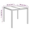 vidaXL Table de jardin dessus en verre Gris 90x90x75 cm Résine tressée