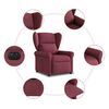 vidaXL Fauteuil inclinable &eacute;lectrique Rouge bordeaux Tissu