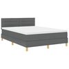 vidaXL Lit &agrave; ressorts avec matelas Gris fonc&eacute; 140 x 190 cm tissu