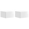 vidaXL Cabinet de chevet mural 2 pcs Blanc brillant 33 x 34,5 x 20 cm