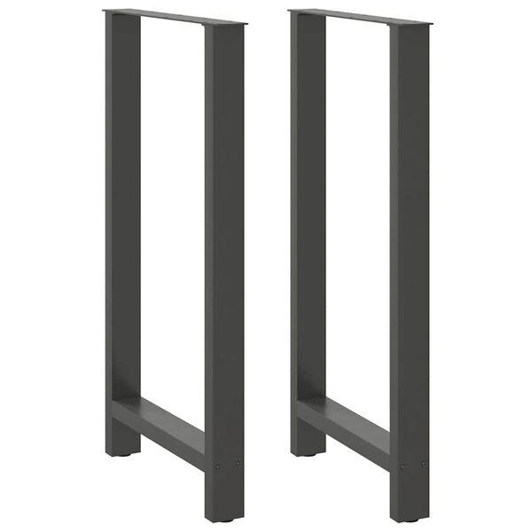 vidaXL Pieds de table de bar Anthracite 2 pi&egrave;ces 60 x (110-111) cm Acier