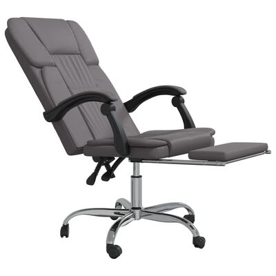 vidaXL Fauteuil inclinable de bureau Gris Similicuir