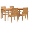 vidaXL Ensemble &agrave; manger de jardin 5pcs Bois de teck massif