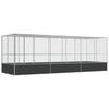 vidaXL Voli&egrave;re avec extension argent&eacute; 625x207x212 cm acier