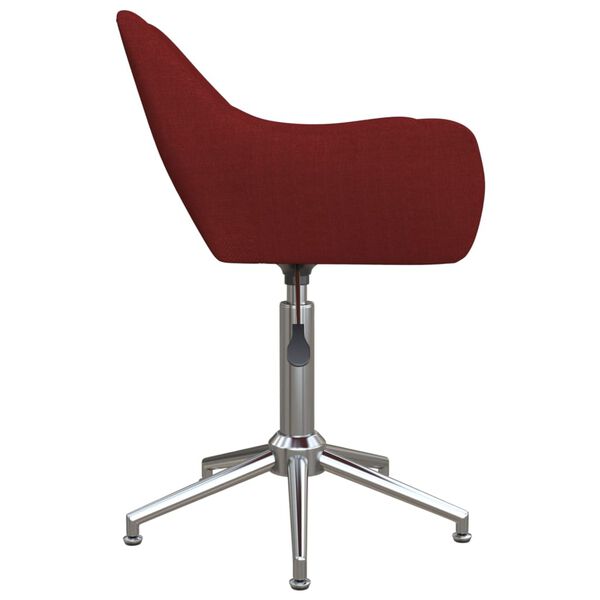 vidaXL Chaise pivotante de bureau Rouge bordeaux Tissu