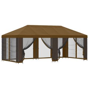 vidaXL Abri de jardin avec parois 6 x 3 m Taupe Polyester et Acier