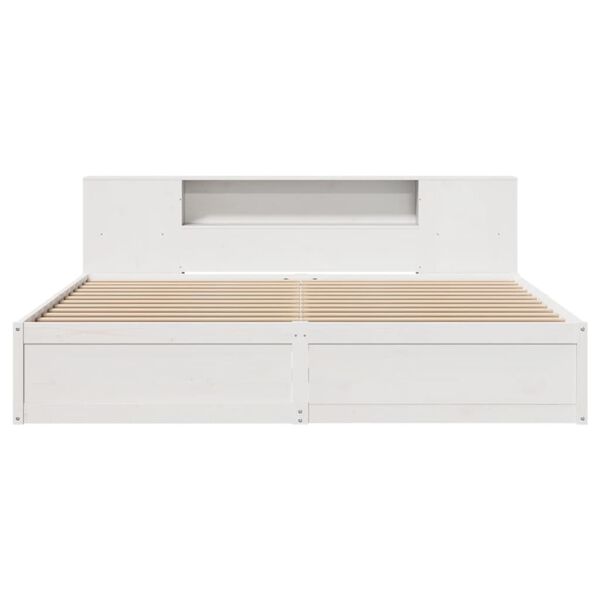 vidaXL Cadre de lit sans matelas blanc 200x200 cm bois massif de pin