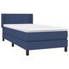 vidaXL Sommier &agrave; lattes de lit avec matelas Bleu 80x200 cm Tissu