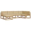 vidaXL Ensemble de canap&eacute;s d'ext&eacute;rieur 5 pc Blanc et Beige Polyester