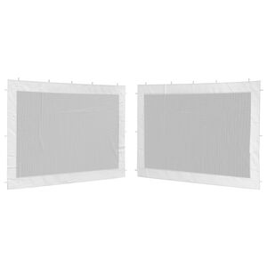 vidaXL Paroi de tente de r&eacute;ception 2 pcs Maille Blanc et noir