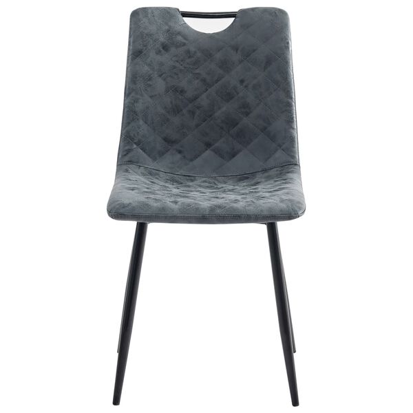 vidaXL Chaises &agrave; manger lot de 2 noir similicuir