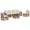 vidaXL Ensemble de canap&eacute; de jardin 7 pcs Beige et blanc cr&egrave;me