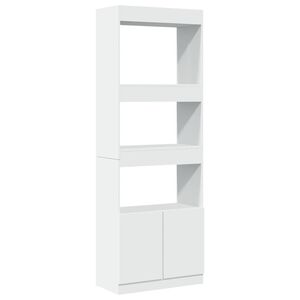 vidaXL Buffet haut 63x33x180 cm blanc bois d'ing&eacute;nierie