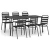 vidaXL Ensemble &agrave; manger de jardin 7 pcs anthracite acier