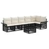 vidaXL Ensemble de canap&eacute; de jardin 7 pcs Noir polyrotin