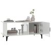 vidaXL Table basse Blanc brillant 90x50x40 cm Bois d'ingénierie